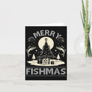 Merry Fishmas Ugly Xmas Sweater - Funny Christmas Karte
