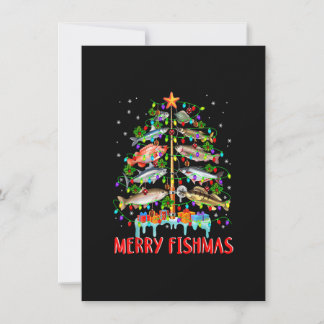 Merry Fishmas Weihnachtsbaum Lights Fish Funny Fis Einladung