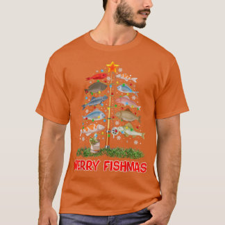 Merry Fishmas Weihnachtsbaumdekor Fischen Lover F T-Shirt