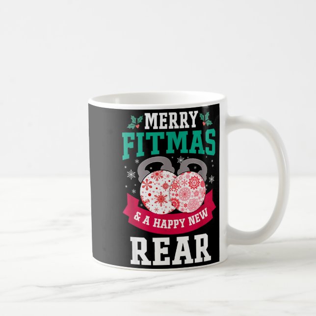 Merry Fitmas And A Happy New Rear Funny Fitness Pa Kaffeetasse (Rechts)