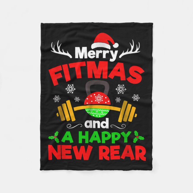 Merry Fitmas And A Happy New Year  Fleecedecke (Vorderseite)