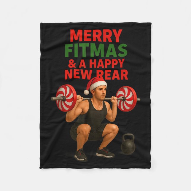 Merry Fitmas Christmas &amp; A Happy New Rear Year Fleecedecke (Vorderseite)