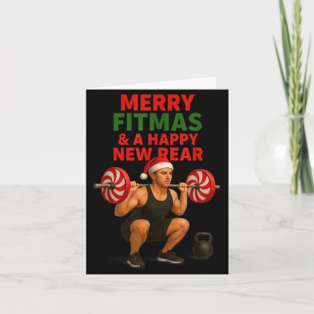 Merry Fitmas Christmas &amp; A Happy New Rear Year Karte (Vorderseite)