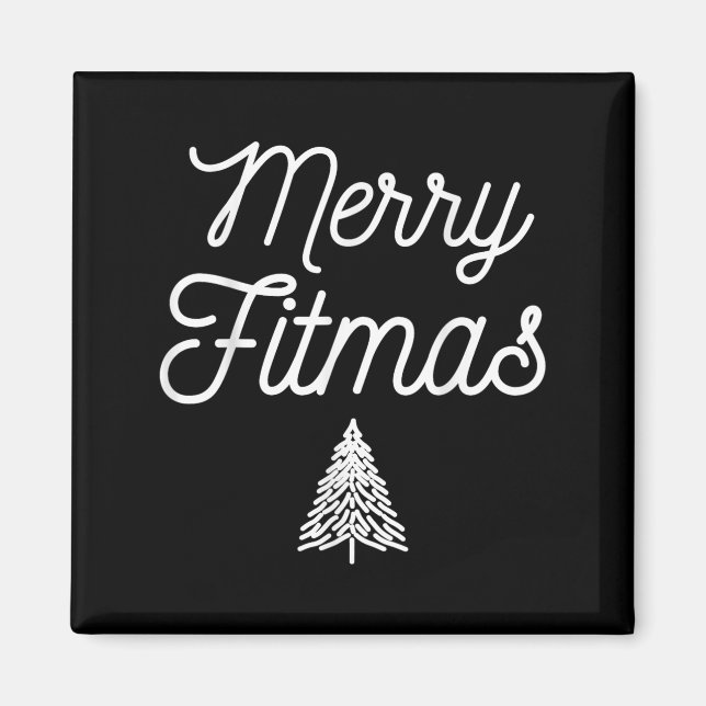 Merry Fitmas For Christmas Workout Xmas Gym Holida Magnet (Vorne)