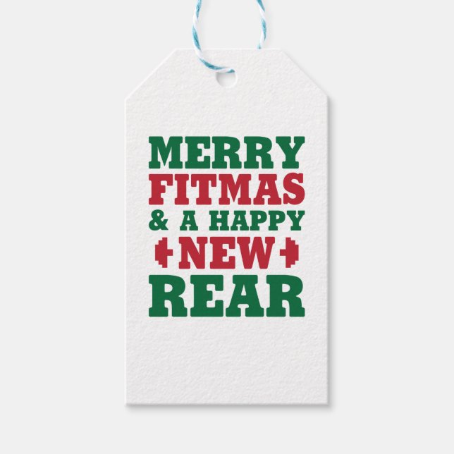 Merry Fitmas Geschenkanhänger (Vorderseite)