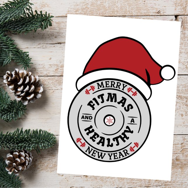 Merry Fitmas und Healty New Year Card Dankeskarte (Von Creator hochgeladen)