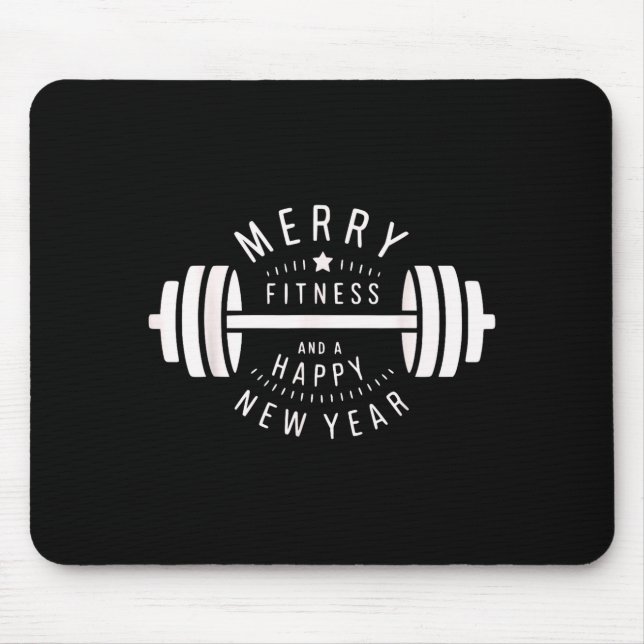 Merry Fitness And A Happy New Rear Funny Gym  Mousepad (Vorne)