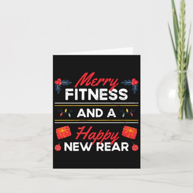 Merry Fitness And A Happy New Rear Workout Xmas Ch Karte (Vorderseite)