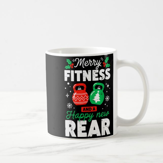 Merry Fitness Happy New Rear Christmas Holiday Gym Kaffeetasse (Rechts)