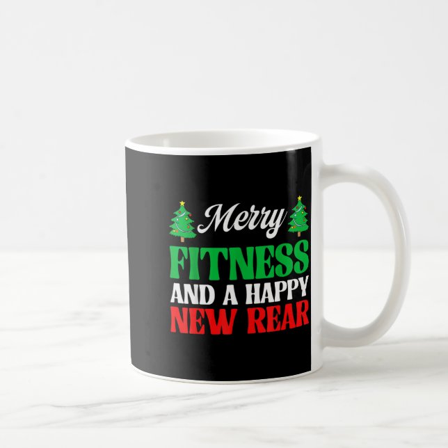 Merry Fitness Happy New Rear Workout Christmas  Kaffeetasse (Rechts)