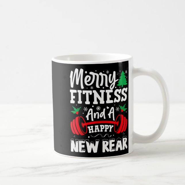 Merry Fitness Happy New Rear Workout Christmas  Kaffeetasse (Rechts)