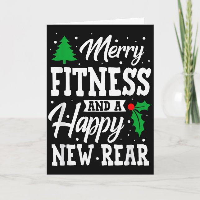 Merry Fitness Happy New Rear Workout Christmas  Karte (Vorderseite)