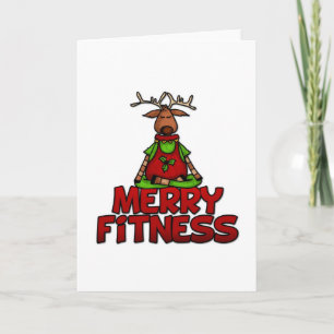 Merry Fitness - Yoga - Rentier in Lotus Postings Feiertagskarte