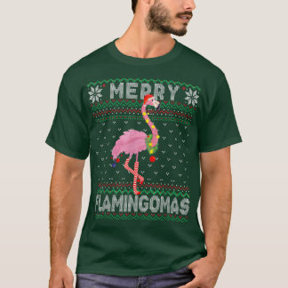 Merry Flamingomas Happy Christmas Holiday Flamingo T-Shirt