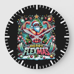 Merry Flexmas - Weihnachtsgymnasium Große Wanduhr