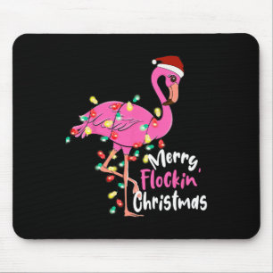Merry Flocking Christmas Flamingo Xmas Mousepad