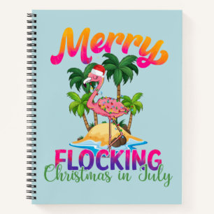 Merry Flocking Christmas Weihnachten im Juli Notizbuch