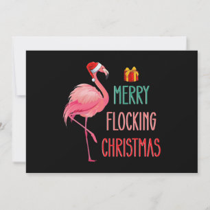 Merry Flocking Weihnachten Funny Flamingo Holiday Einladung