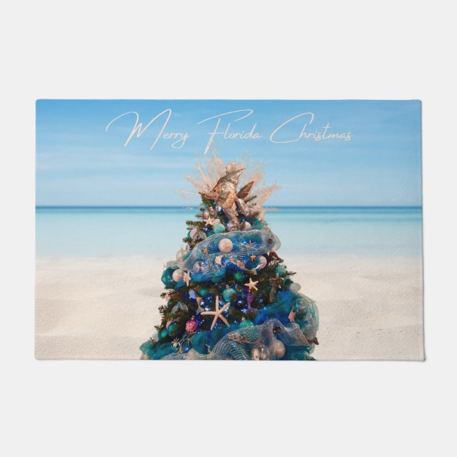 Merry Florida Christmas Tropical Beach HolidayTree Fußmatte (Vorderseite)