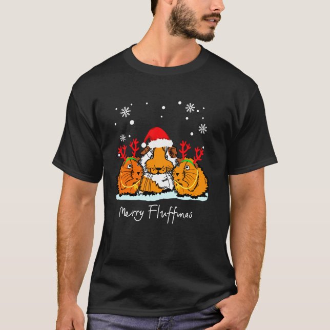 Merry Fluffmas Cavy Clothes Stuff Weihnachtsmann T-Shirt (Vorderseite)