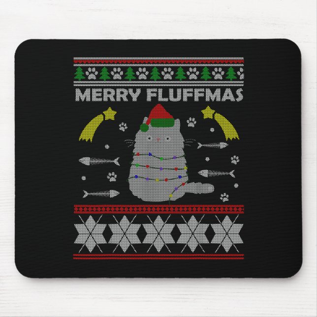 Merry Fluffmas Cute Ugly Christmas Outfit For Wome Mousepad (Vorne)