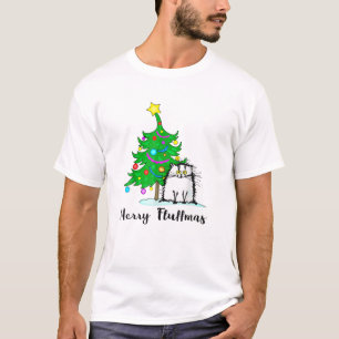 Merry Fluffmas Funny Christmas Cat Santa Cat Lover T-Shirt