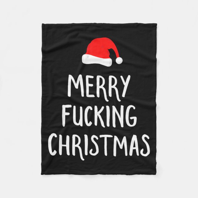 Merry Foring Christmas Inappropriate Santa Pajama  Fleecedecke (Vorderseite)