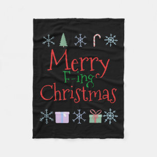 Merry Foring (f-ing) Weihnachten Funny Sarcastic Q Fleecedecke