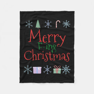 Merry Foring (f-ing) Weihnachten Funny Sarcastic Q Fleecedecke