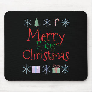 Merry Foring (f-ing) Weihnachten Funny Sarcastic Q Mousepad