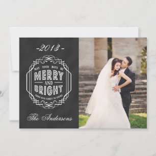 MERRY FOTO HOLIDAY CARD   CHALKBOARD FEIERTAGSKARTE
