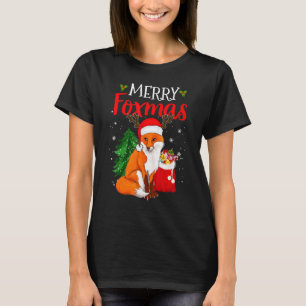 Merry Foxmas Fox Weihnachtsbaum Tier Weihnachtsfei T-Shirt