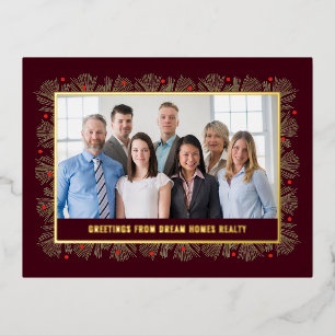 Merry Frame FOIL Business Holiday Postcard Folie Einladungspostkarte