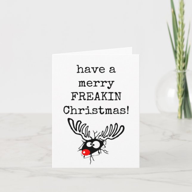 Merry Freakin Christmas Card Karte (Vorderseite)