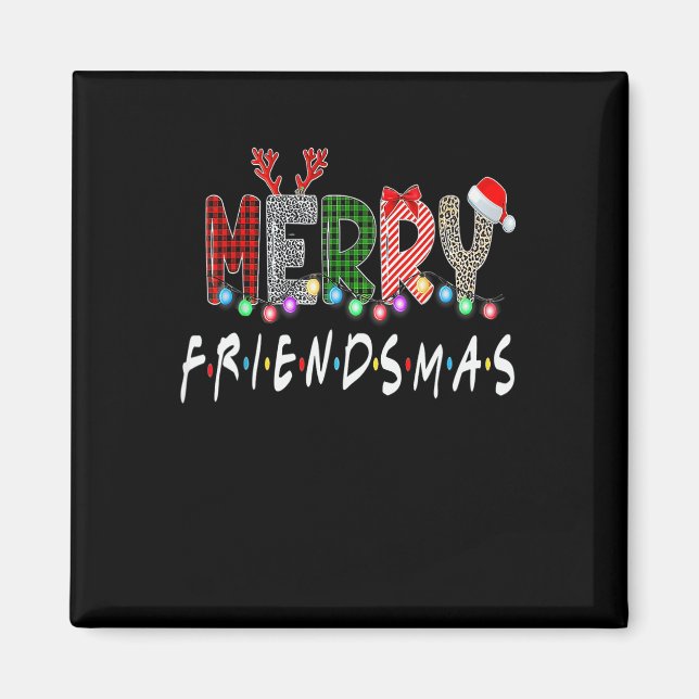 Merry Friendsmas Christmas Friends Matching Sweate Magnet (Vorne)