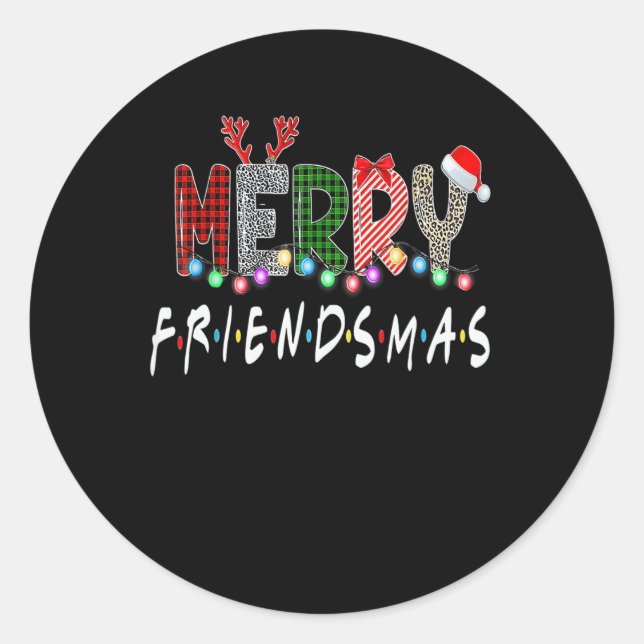 Merry Friendsmas Christmas Friends Matching Sweate Runder Aufkleber (Vorderseite)