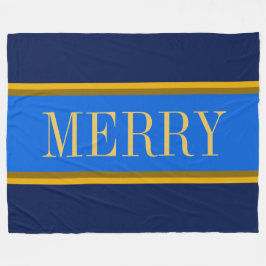 MERRY Fun Elegante Marine Royal Blue Racing Streif Fleecedecke