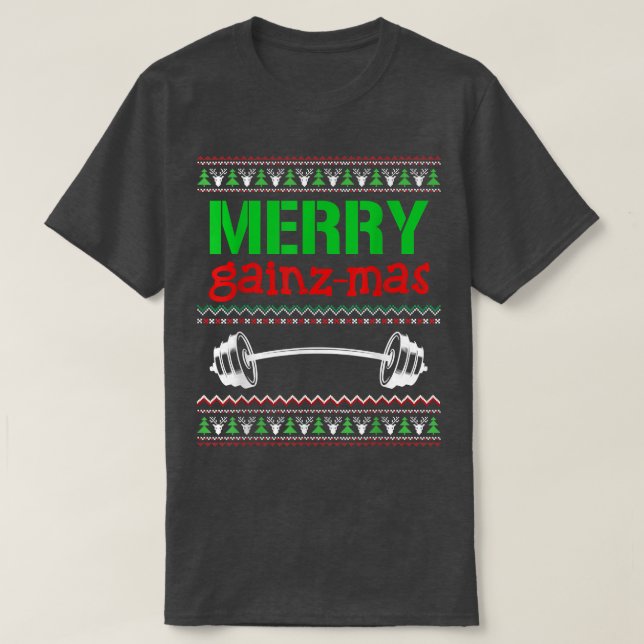 Merry Gainzmas Gym Lifting Gewicht Lifter Ugly Chr T-Shirt (Design vorne)
