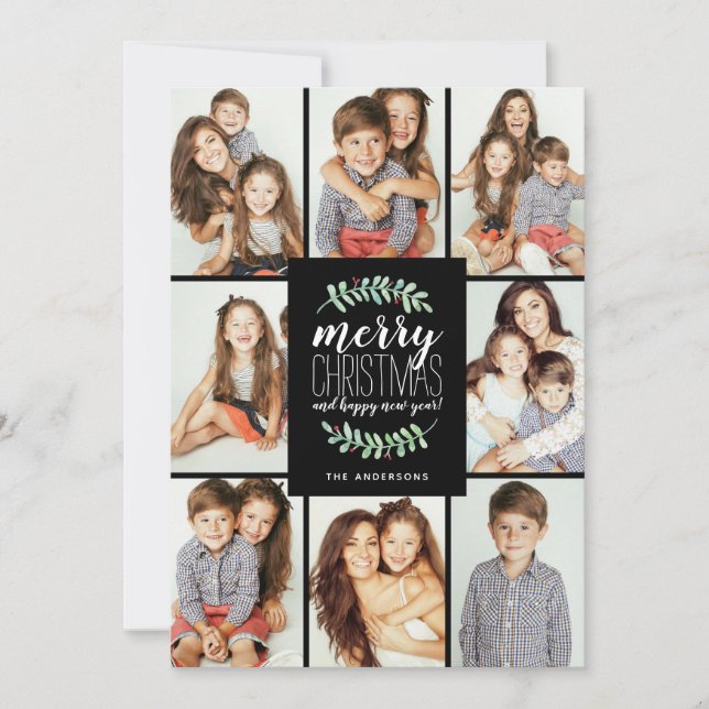 Merry Garland Holiday 8-Foto Collage Weihnachten (Vorderseite)