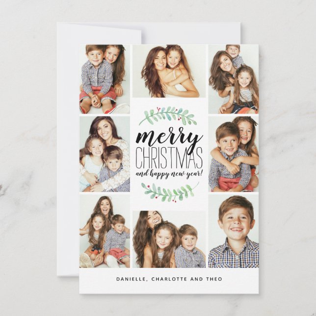 Merry Garland Holiday 8-Foto Collage Weihnachten (Vorderseite)