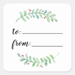 Merry Garland Holiday bis zum Geschenktausch Quadratischer Aufkleber