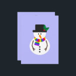 Merry & Gay Snowman Flat Christmas Card Feiertagskarte<br><div class="desc">Merry & Gay lgbt  Stolz Fahne inspiriert Regenbogen Schneemann flache Weihnachtskarte.</div>