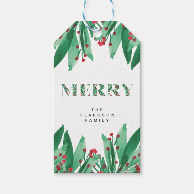 MERRY Geschenkmarke Geschenkanhänger (Vorderseite)