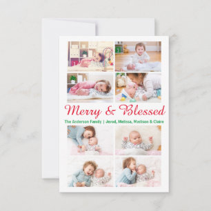 Merry & gesegnet 8 Fotos - 3x5 Weihnachtskarte Einladung