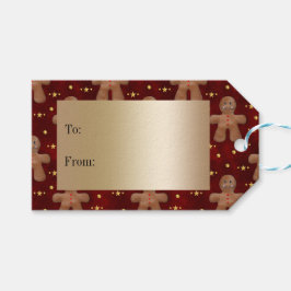 Merry Gingerbread Men and Stars Weihnachten Geschenkanhänger