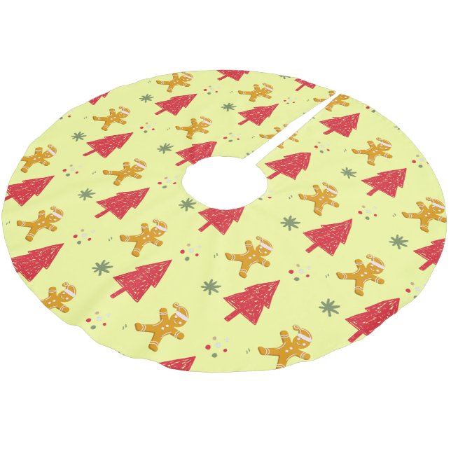 Merry gingerbread santa Snowflake Weihnachtsbaum Polyester Weihnachtsbaumdecke (Schrägansicht)