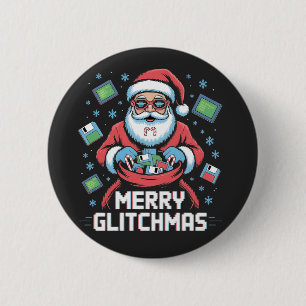 Merry Glitchmas Coding Programmer Weihnachten Button