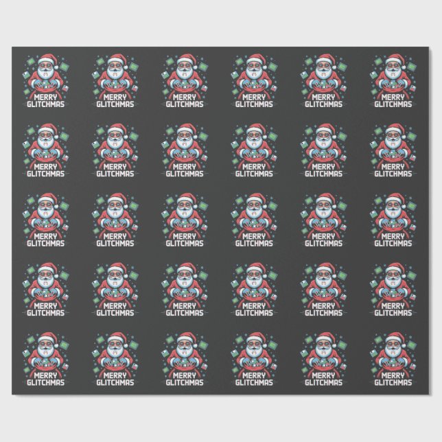 Merry Glitchmas Coding Programmer Weihnachten Geschenkpapier (Flach)