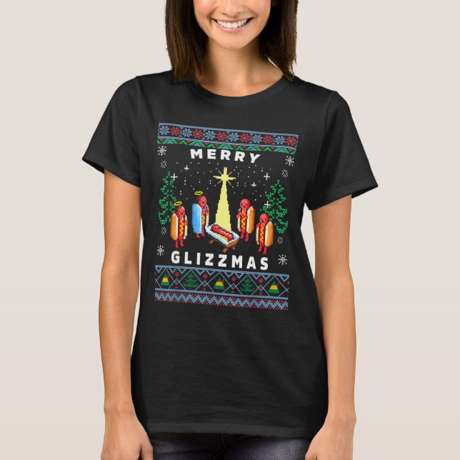 Merry Glizzmas Funny Ugly Christmas Sweater Glizzy T-Shirt (Vorderseite)