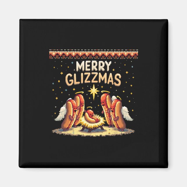 Merry Glizzmas Hot Hunde Humor Funny Food Liebhabe Magnet (Vorne)